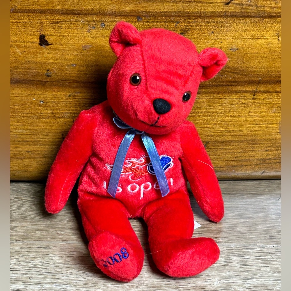 Bear 2008 US Open Tennis Souvenir Red Herrington Teddy Bears 8”